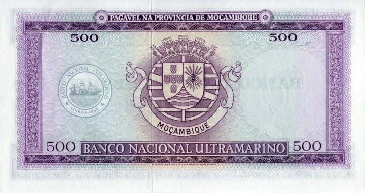 Mozambik 500 escudos Caldas 1976 P-118