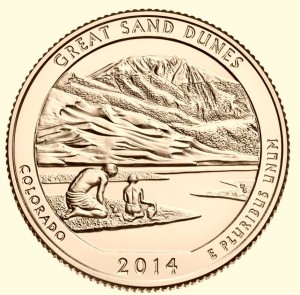 USA 25 c Park narodowy Great Sand Dunes 2014 nr 24 24 K Au