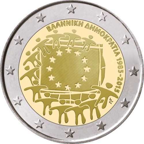 2 € Grecja 30 lat flagi UE 2015