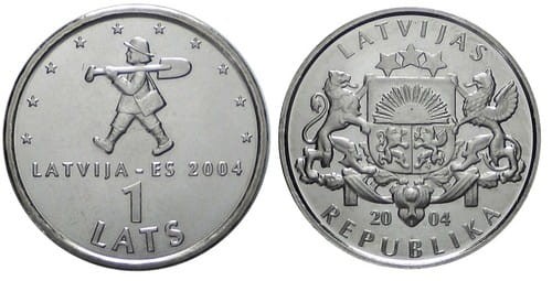 Łotwa 1 łat Wstąpienie do UE Spiridis 2004