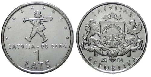 Łotwa 1 łat Wstąpienie do UE Spiridis 2004