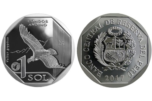 Peru 1 sol Kondor andyjski 2017