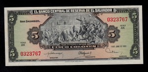 Salwador 5 colon 1980 P-132a
