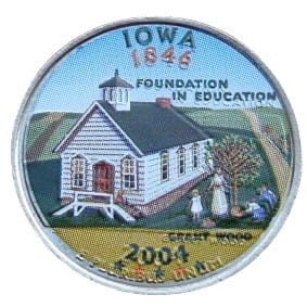 USA 25 c Iowa P lub D 2004 KOLOR