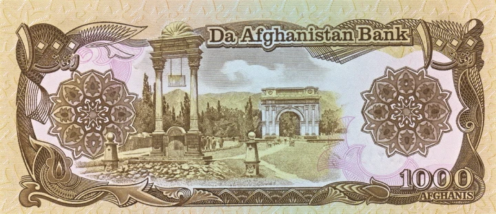 Afganistan 1000 afghani Pałac 1991 P-61c
