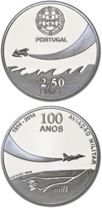 2,5 € Portugalia 100 lat lotnictwa wojskowego 2014