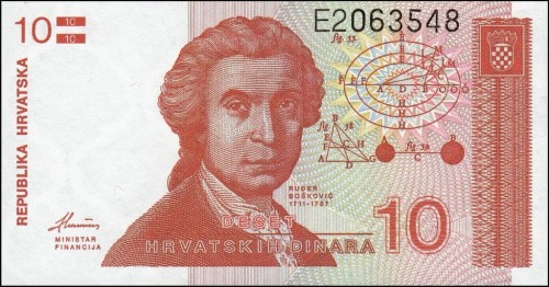 Chorwacja 10 dinarów Ruder Bośković 1991 P-18 