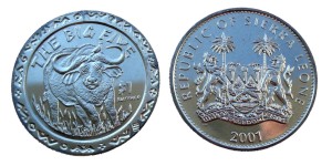 Sierra Leone 1$ Big five - Bawół 2001