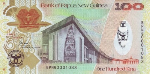Papua Nowa Gwinea 100 Kina 35 rocznica Banku 2008 P-37