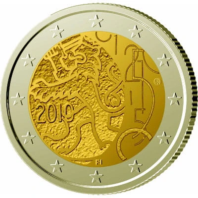 2 euro Finlandia 150 lat fińskiej waluty 2010