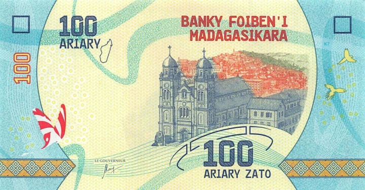 Madagaskar 100 ariary Żaba 2017 P-97a