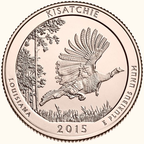 USA 25 c Park narodowy Kisatchie 2015 nr 27 24K Au złoto