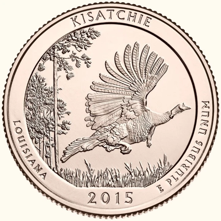 USA 25 c Park narodowy Kisatchie 2015 nr 27 24K Au złoto