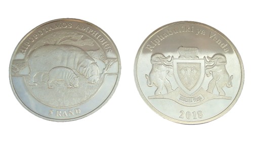 RPA Venda 5 randów Hipopotamy 2018