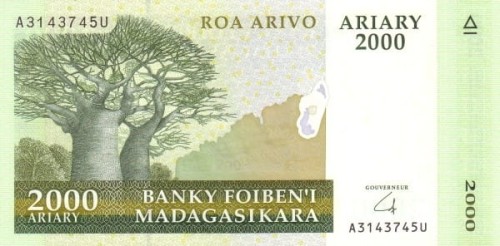 Madagaskar 2000 ariary Baobab 2008 P-90b