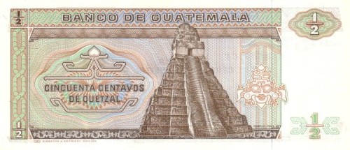 Gwatemala 1/2 Quetzal Piramida 1988 P-65a.6