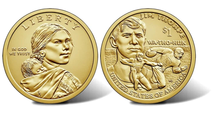 USA 1 $ Rdzenni Amerykanie Jim Thorpe 2018
