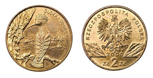 2 zł Dudek (łac. Upupa epops ) 2000
