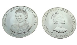 Wyspa Ascension 50 p Królowa matka 2000