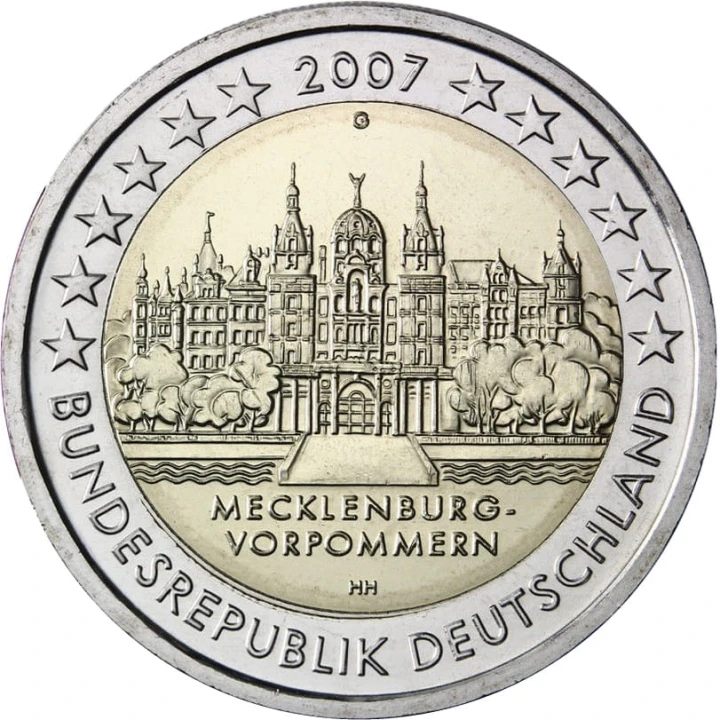 2 euro Niemcy Meklemburgia - Zamek Schwerin 2007