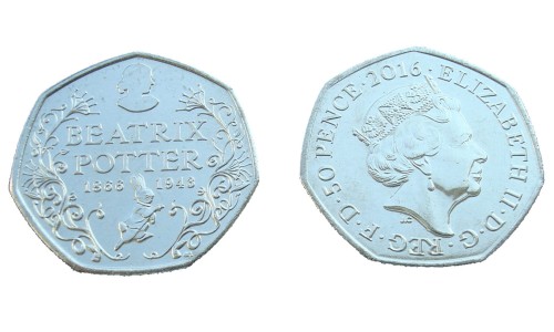Wielka Brytania 50 pensów Beatrix Potter 2016