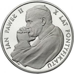 10000 zł Jan Paweł II - X-lecie pontyfikatu 1988