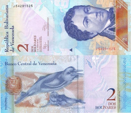 Wenezuela 2 Bolivares Delfiny 2012