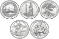 USA 25 c Parki narodowe x5 2013