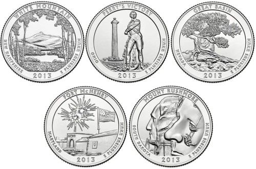 USA 25 c Parki narodowe x5 2013