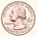 USA 25 c Parki narodowe x5 2017 platerowane złotem