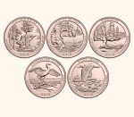 USA 25 c Parki narodowe x5 2018 platerowane złotem
