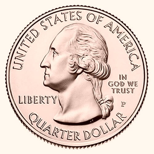 USA 25 c Parki narodowe x5 2018 platerowane złotem