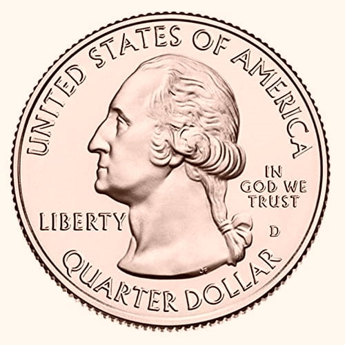 USA 25 c Parki narodowe x5 2018 platerowane złotem