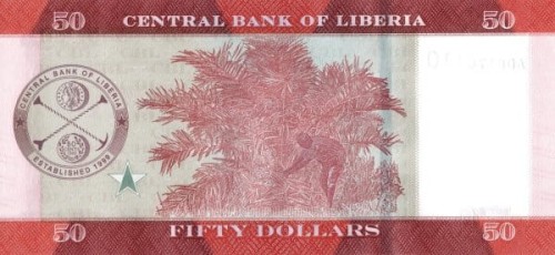 Liberia 50 dolarów Zbiory trzciny 2017 P-34b