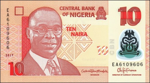 Nigeria 10 naira Kobiety z misami 2017  P-39h