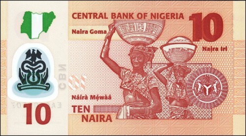 Nigeria 10 naira Kobiety z misami 2017  P-39h