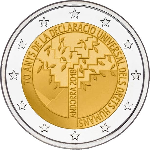 2 euro Andora 70 lat DPC 2018