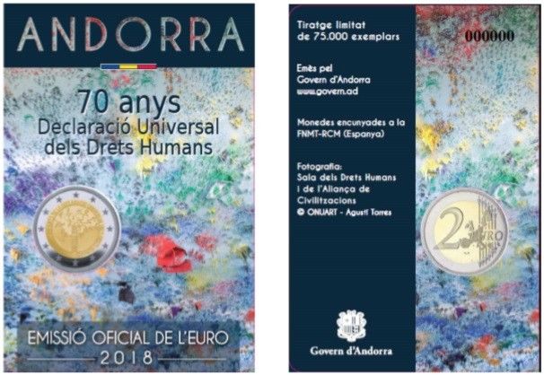 2 euro Andora 70 lat DPC 2018
