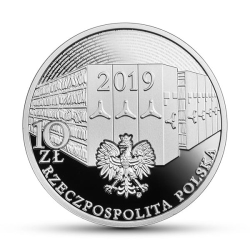 10 zł 100. rocznica podpisania Dekretu o archiwach państwowych 2019