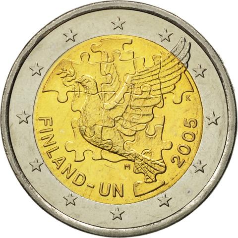 2 euro Finlandia Gołąbek pokoju ONZ 2005