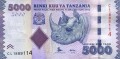 Tanzania 5000 szylingów Nosorożec 2015 P-43b