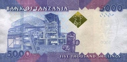 Tanzania 5000 szylingów Nosorożec 2015 P-43b