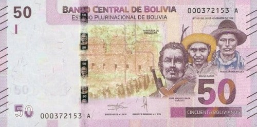 Boliwia 50 bolivanos Flaming 2018 P-250a