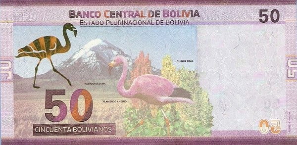 Boliwia 50 bolivanos Flaming 2018 P-250a