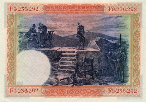 Hiszpania 100 pesetas Escorial 1925 P-69c