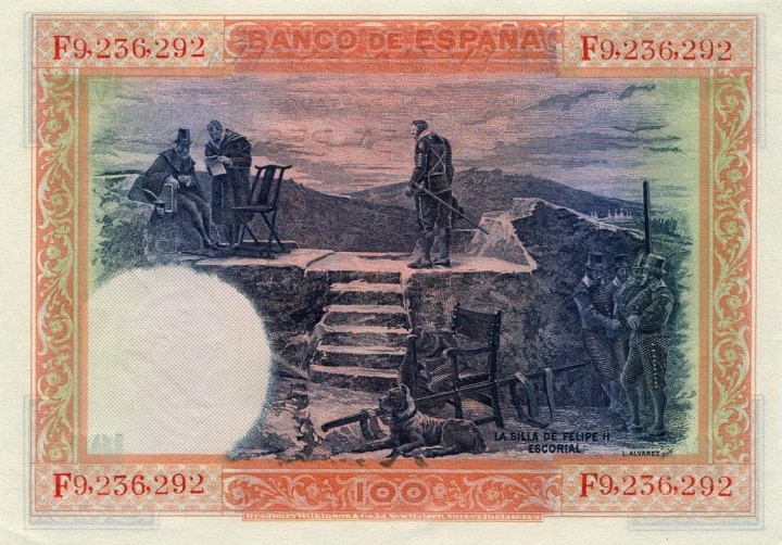 Hiszpania 100 pesetas Escorial 1925 P-69c
