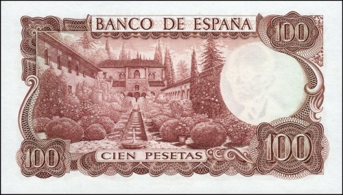 Hiszpania 100 pesetas Ogród 1970 P-152