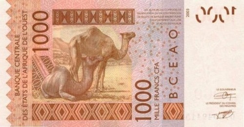 Senegal - Afryka zachodnia 1000 fr Wielbłądy 2007+