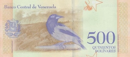Wenezuela 500 Boliwarów Turpial 2018 P-108b