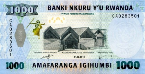 Rwanda 1000 franków Małpa 2019 P-43a